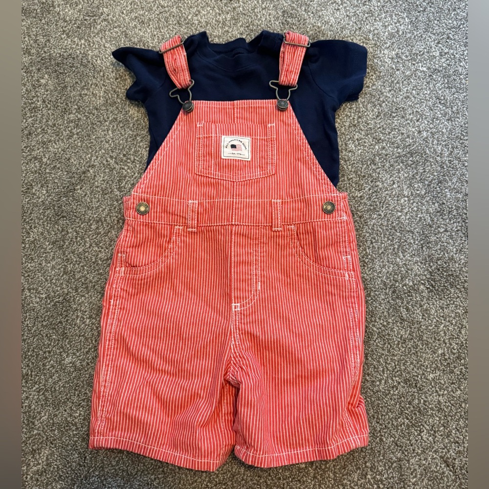 Carters 18 month American Hunk shortalls Red White Blue 4th of July Baby Boy 18m